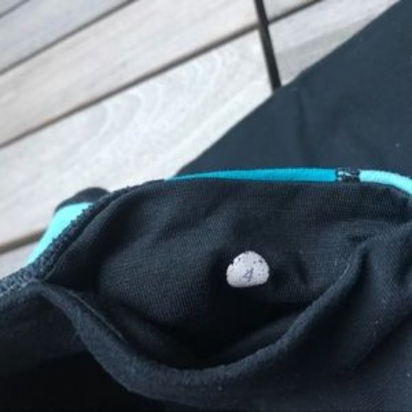 LULULEMON Black Teal Waist Band Cropped Leggings - Picture 6 of 6